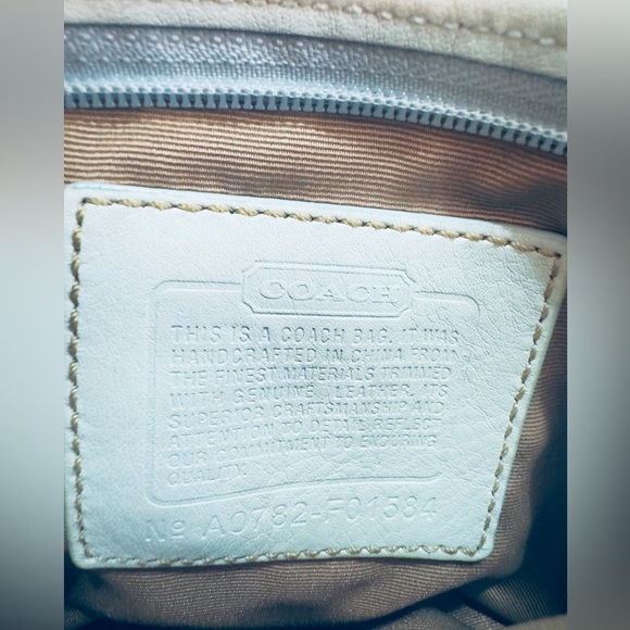 Coach | Aqua Blue Canvas Crossbody Messenger Bag - Picture 9 of 9